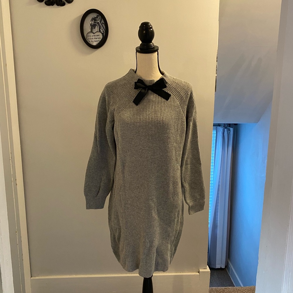 NWT JCrew Mercantile Neck Bow Sweater Dress